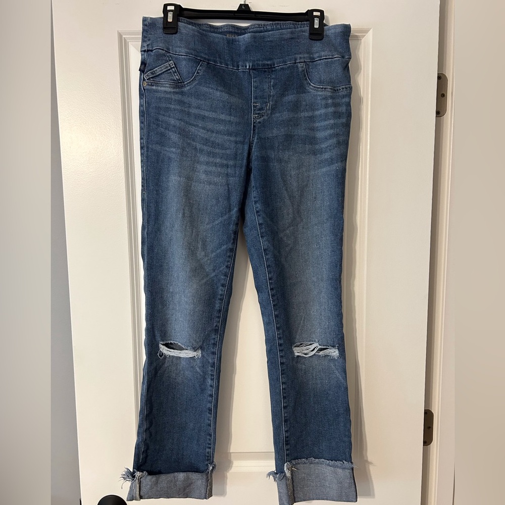 Rock & Republic Blue Distressed Ankle Jeans